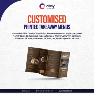 Customised Takeaway Menus