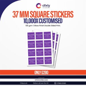 37MM Customised Square Stickers